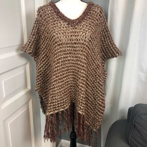 Anthropologie “Moth” Chunky Sweater/Poncho   Brown
